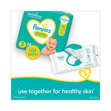 Pampers Sensitive Baby Wipes, 6.8 x 7, Unscented, White, 56 Wipes, 8PK 87076